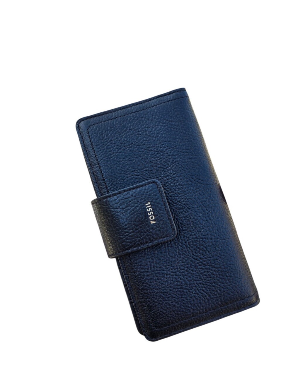 Fossil Black Leather Wallet Organizer Clutch Zip Around RFID Card Holder